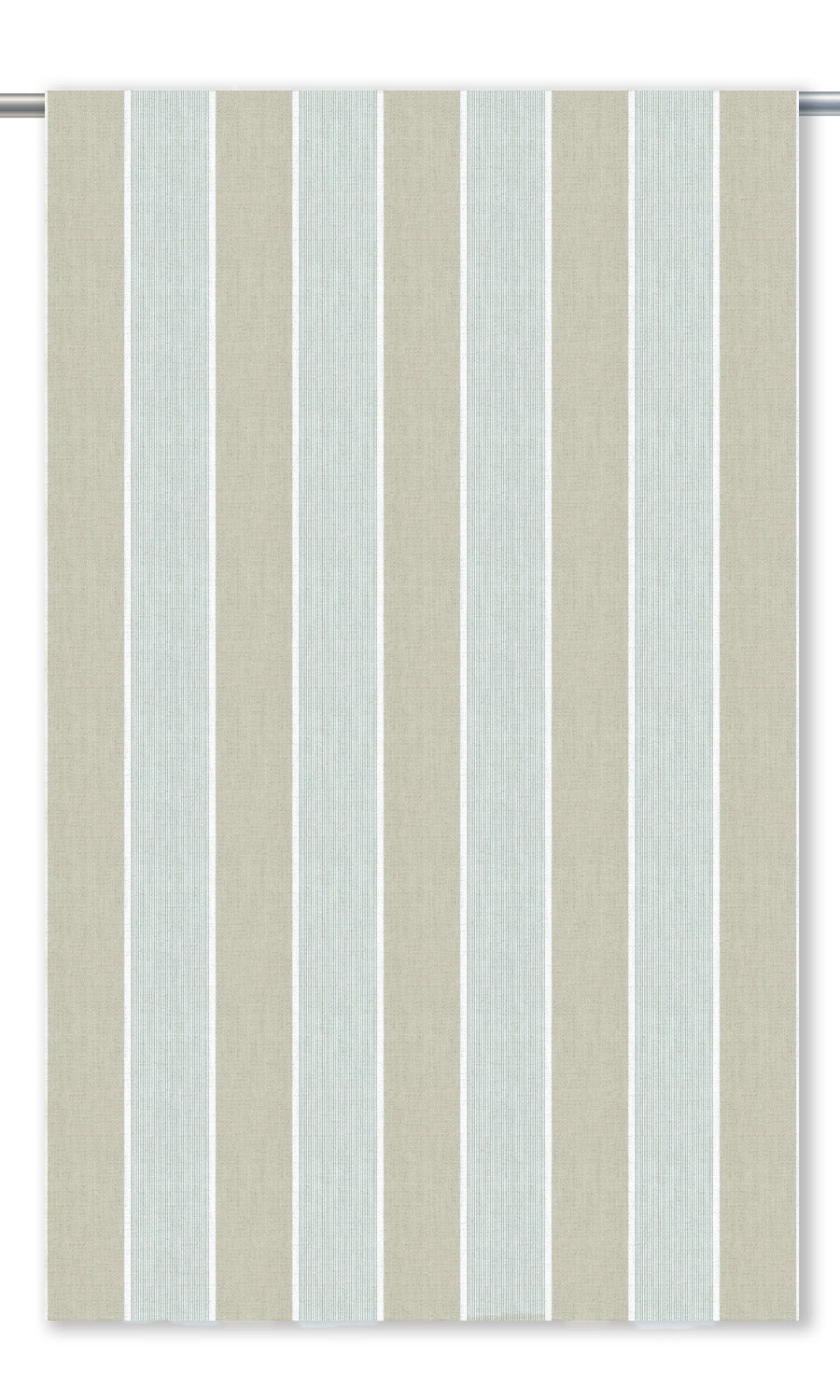 Regency Striped Roman Shades (Greige/ Ice Blue) for Living, Bedroom, Kitchen, Bathroom