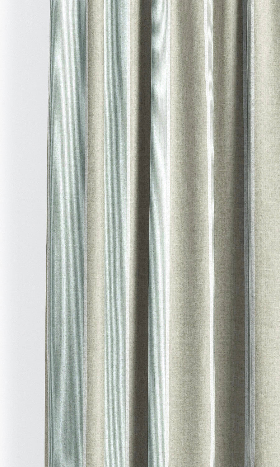 Regency Striped Pinch Pleat, Rod Pocket, Eyelet Curtains (Greige/ Ice Blue)