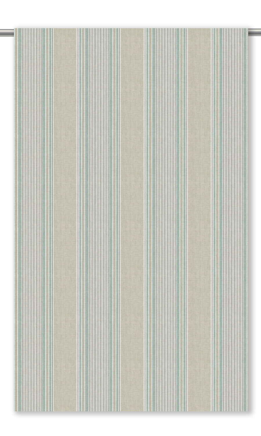 Striped Window Curtains for Living, Bedroom, Kitchen, Bathroom (Khakhi Beige/ Green)