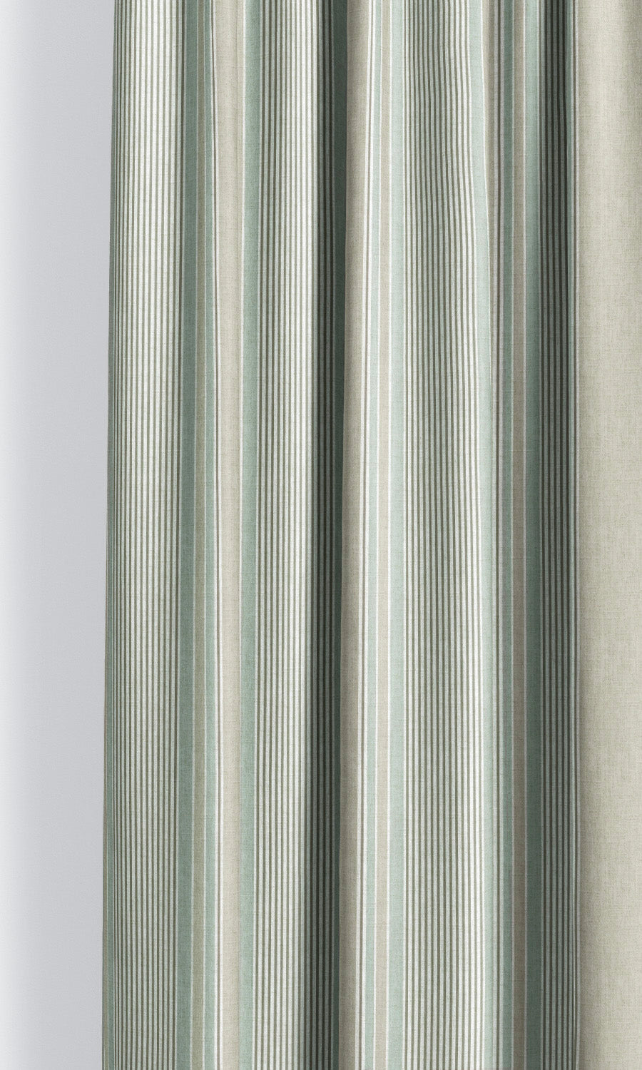 Striped Fabric Blinds (Khakhi Beige/ Green) Extra Long Short Wide
