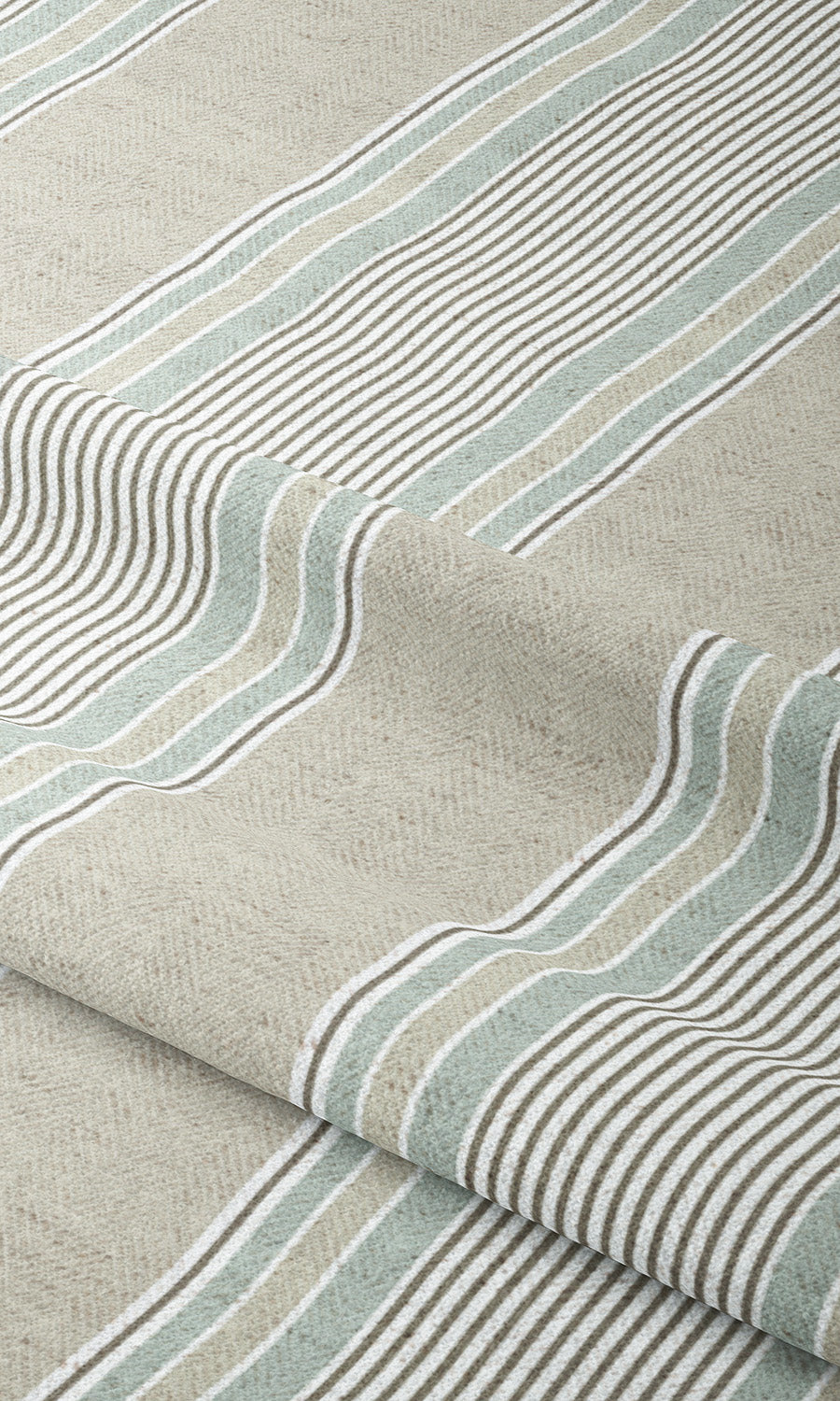 Striped Fabric Blinds (Khakhi Beige/ Green)