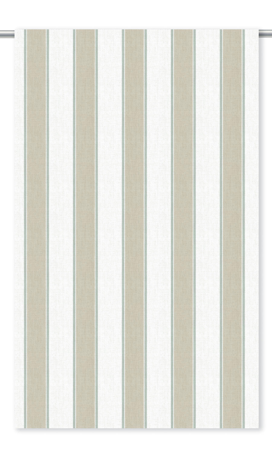 Regency Striped Curtain Panels (Tan Beige/ White)