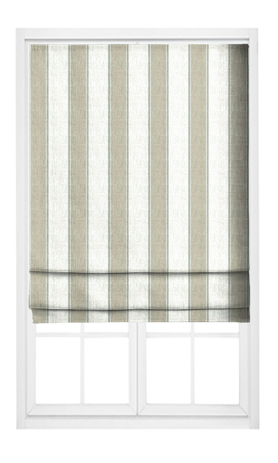 Regency Striped Window Blinds (Tan Beige/ White) for Living, Bedroom, Kitchen, Bathroom