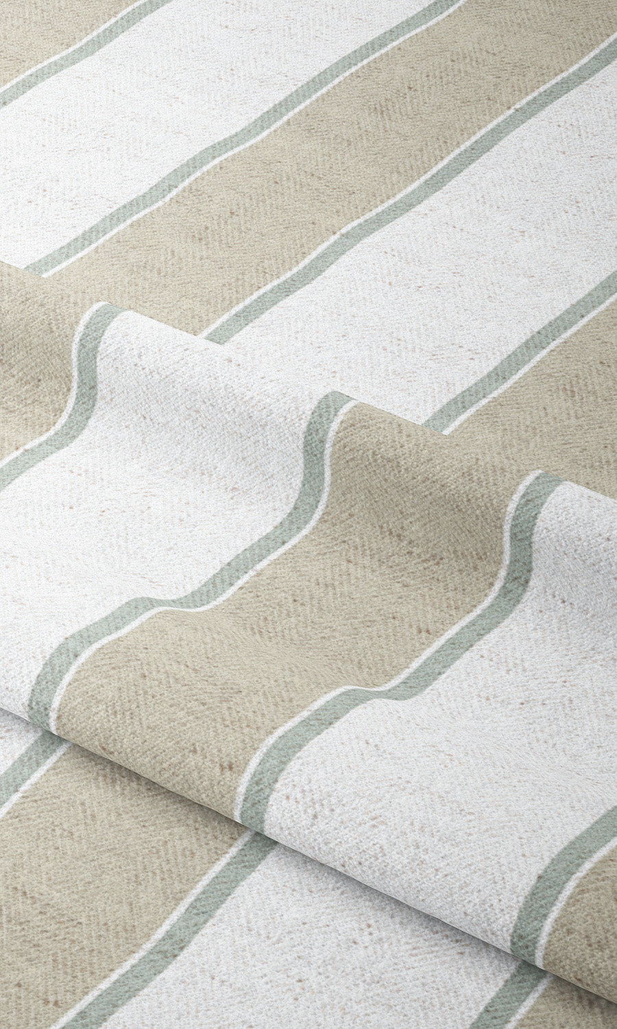 Regency Striped Flat, Plain, Fake, Faux, European Relaxed Roman Shades (Tan Beige/ White)