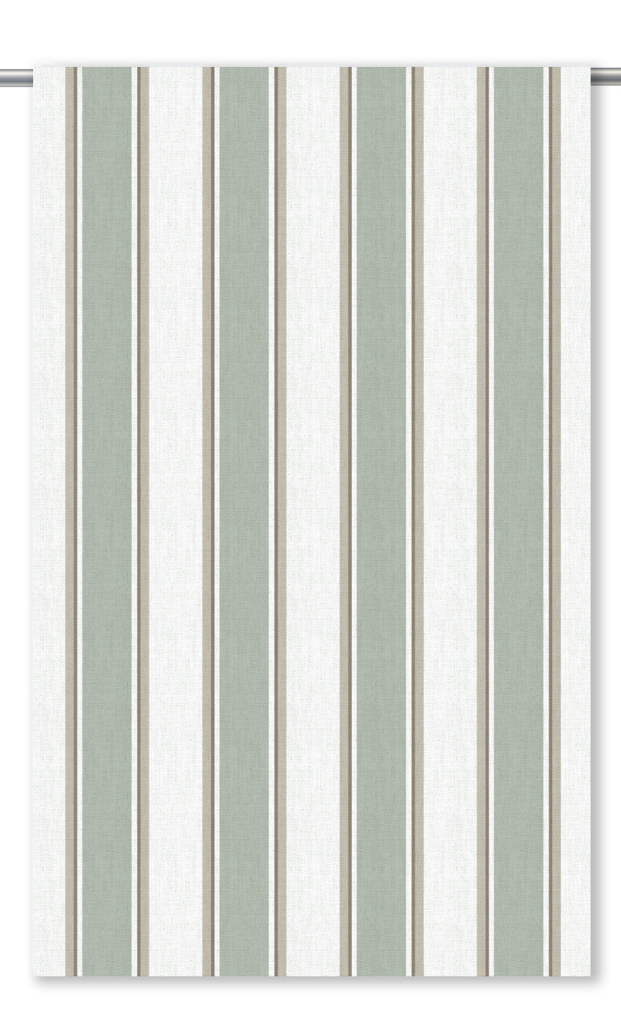 Regency Striped Drapes (Soft Green/ Greige)