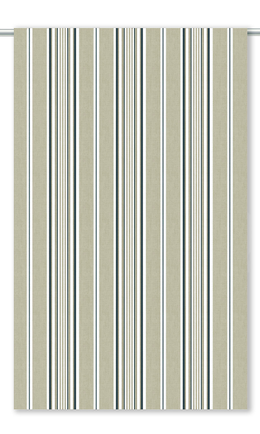 Striped Drapery for Living, Bedroom, Kitchen, Bathroom (Peanut Beige/ Dark Blue)