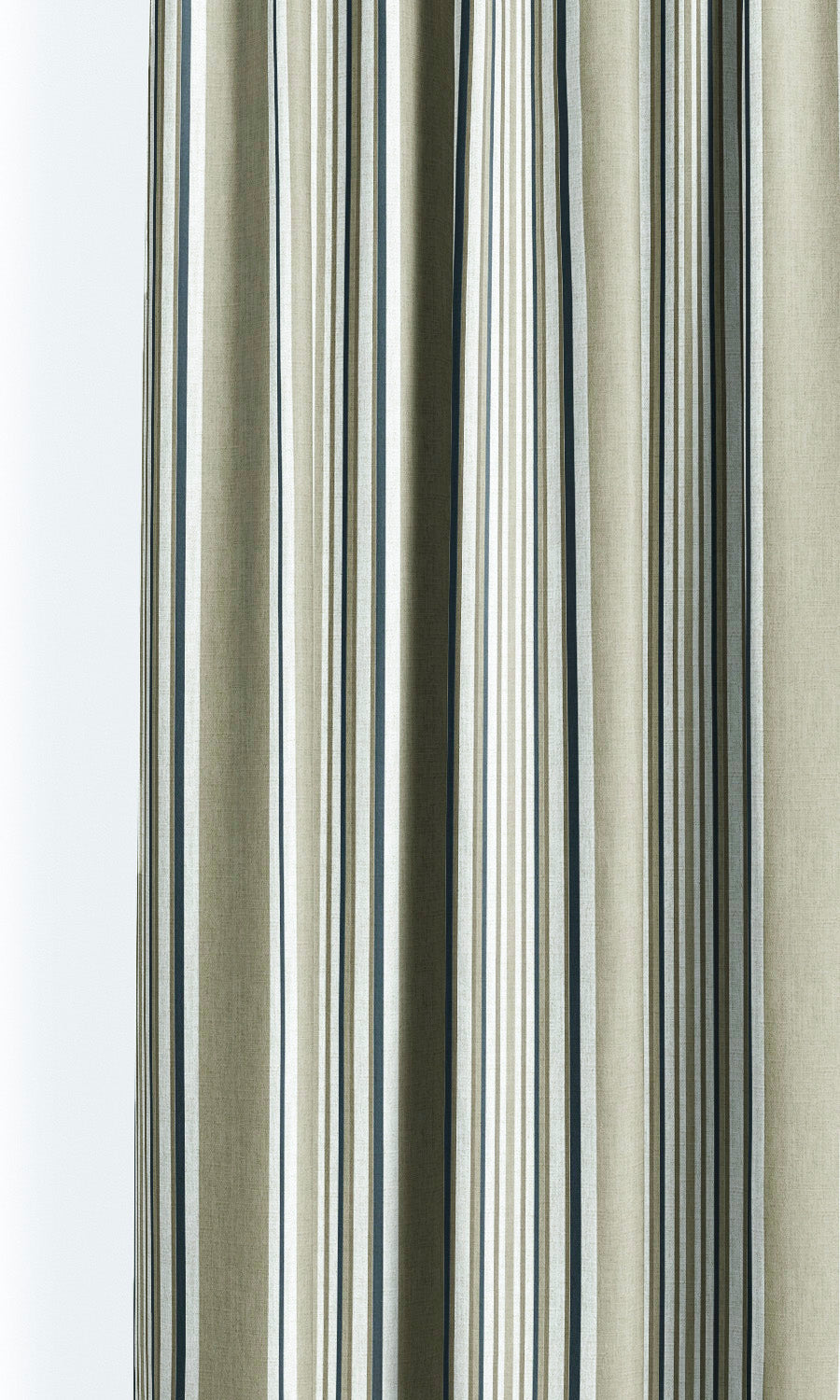 Striped Drapery (Peanut Beige/ Dark Blue) Extra Long Short Wide