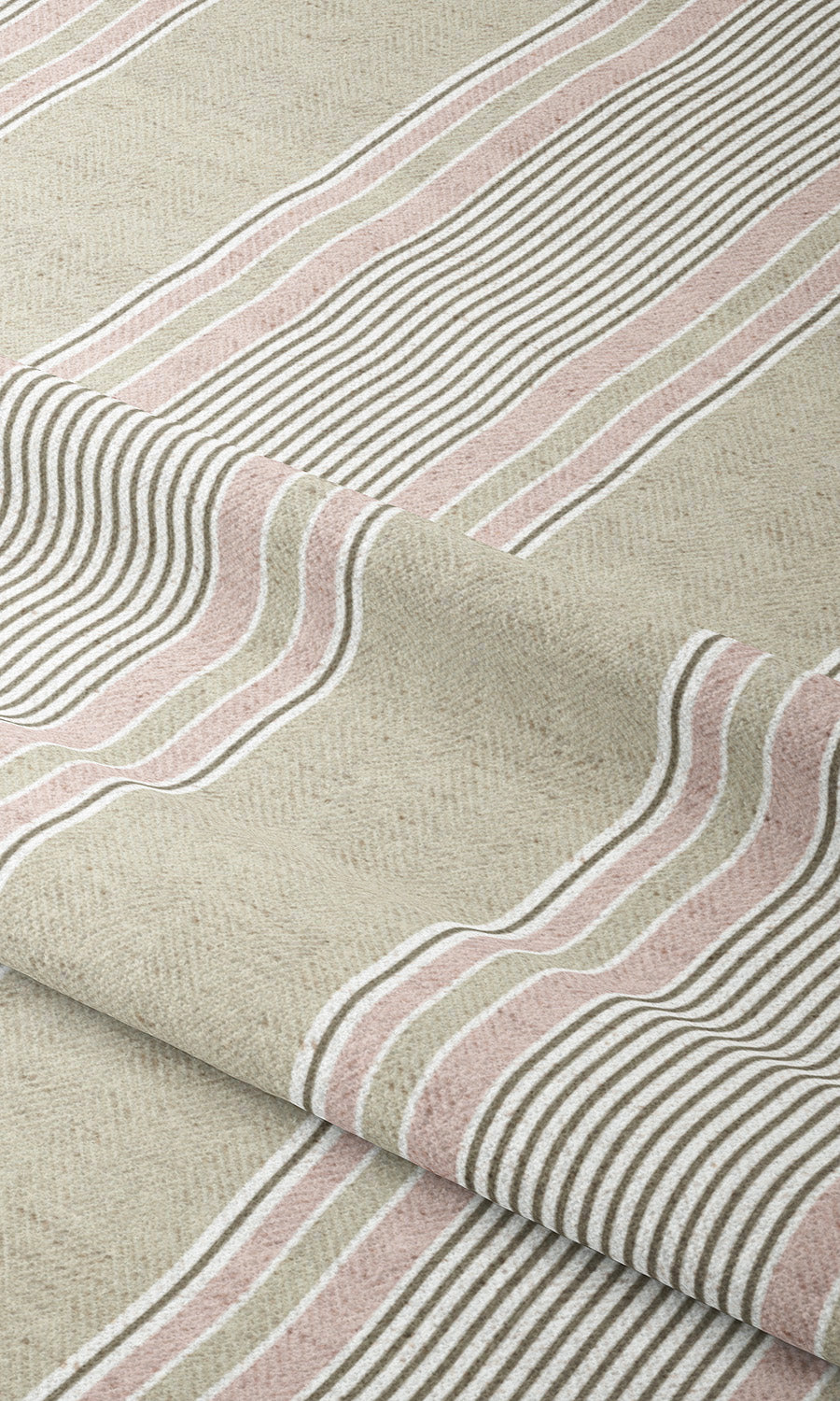 Striped Curtain Panels (Blush Pink/ Pastel Green)