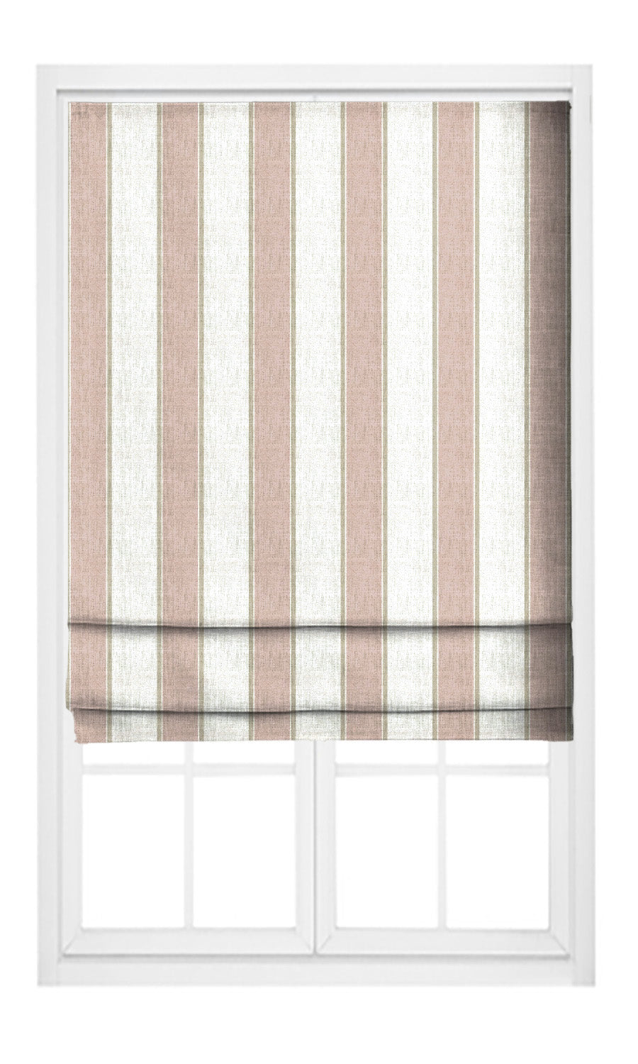 Regency Striped Window Curtains for Living, Bedroom, Kitchen, Bathroom (Dusty Pink/ White)