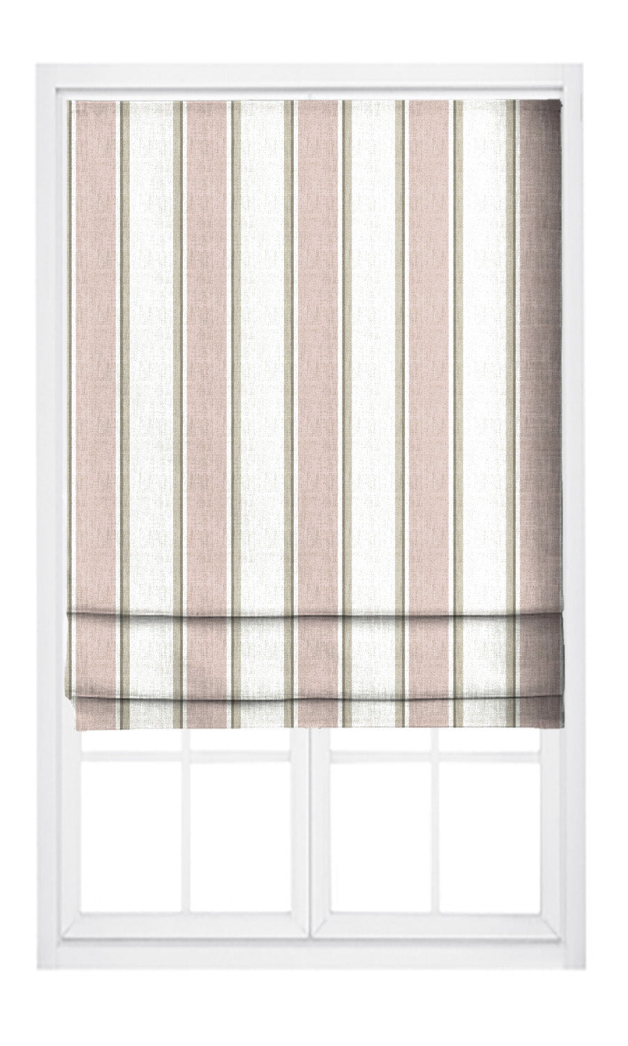 Regency Striped Pinch Pleat, Rod Pocket, Eyelet Curtains (Blush Pink/ Sage Gray)