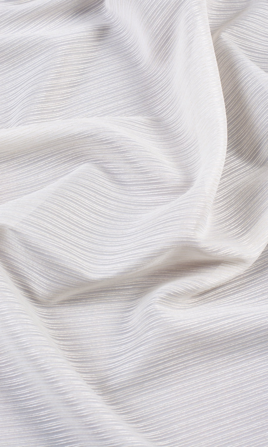 Striped Sheer Curtains / Drapes / Window Drapery Panels (Pearl White)