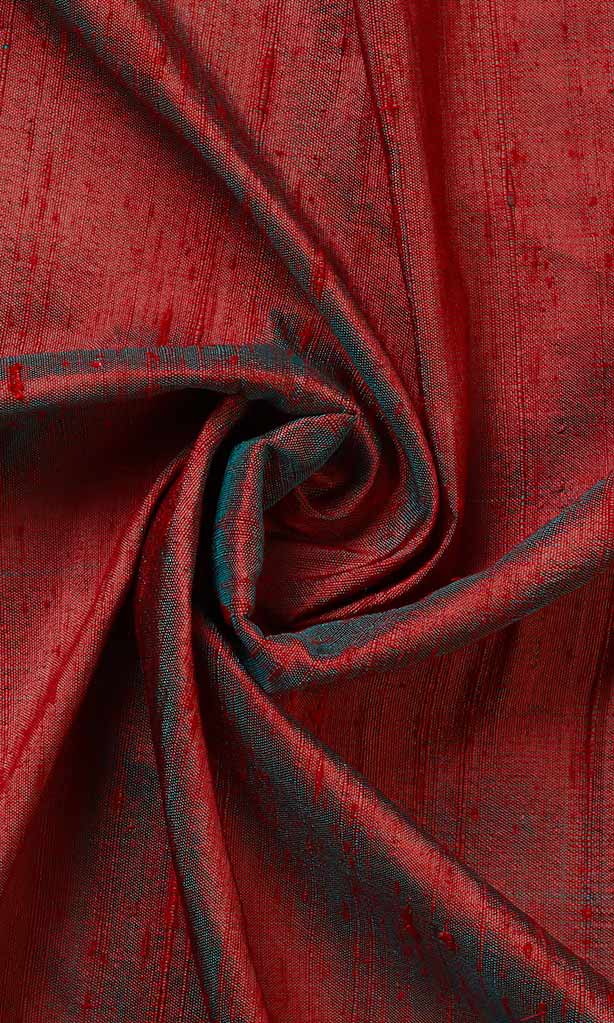 Pure Silk Window Curtains (Red)