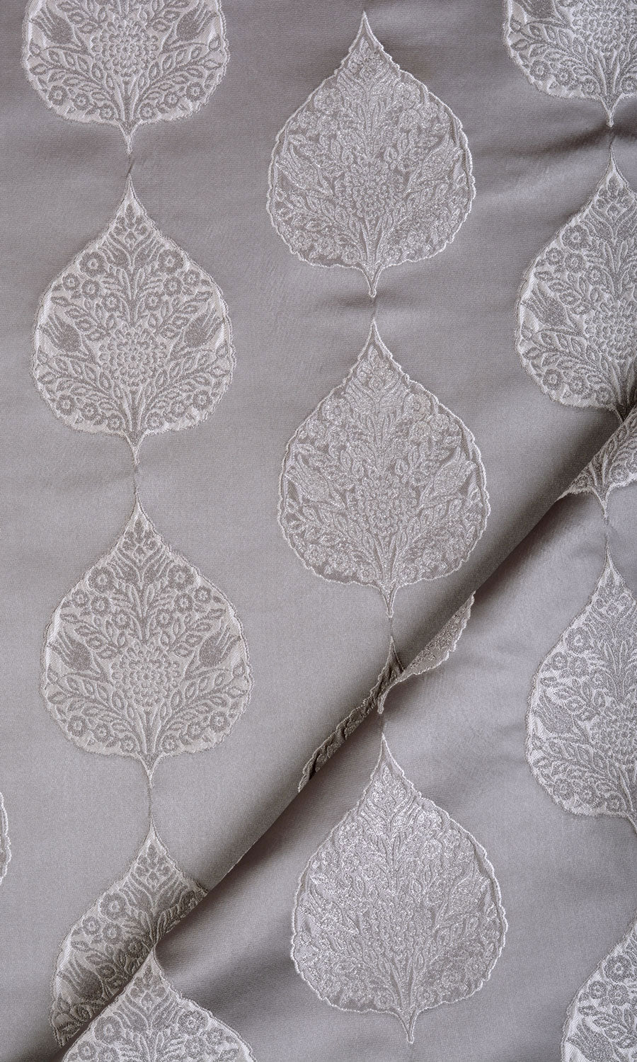 Ogee Patterned  Curtains / Drapes / Window Drapery Panels (Pale Gray)