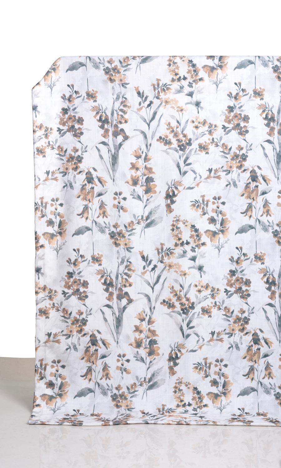 Floral Print Window Curtains for Living, Bedroom, Kitchen, Bathroom (Beige/ Brown)