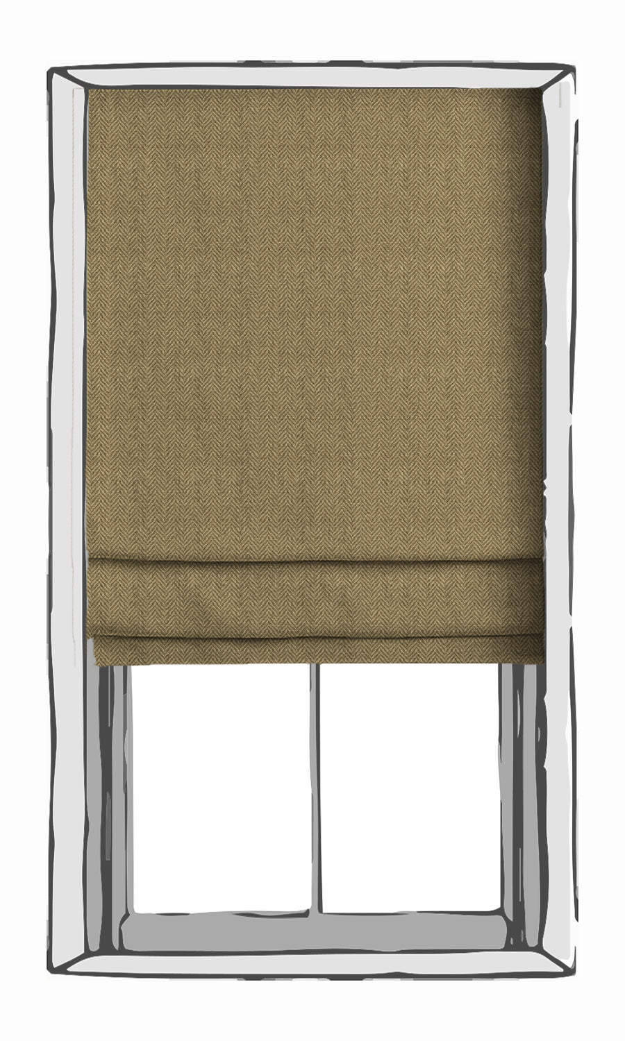 Herringbone Textured Curtain Panels for Living, Bedroom, Kitchen, Bathroom (Olive Green)
