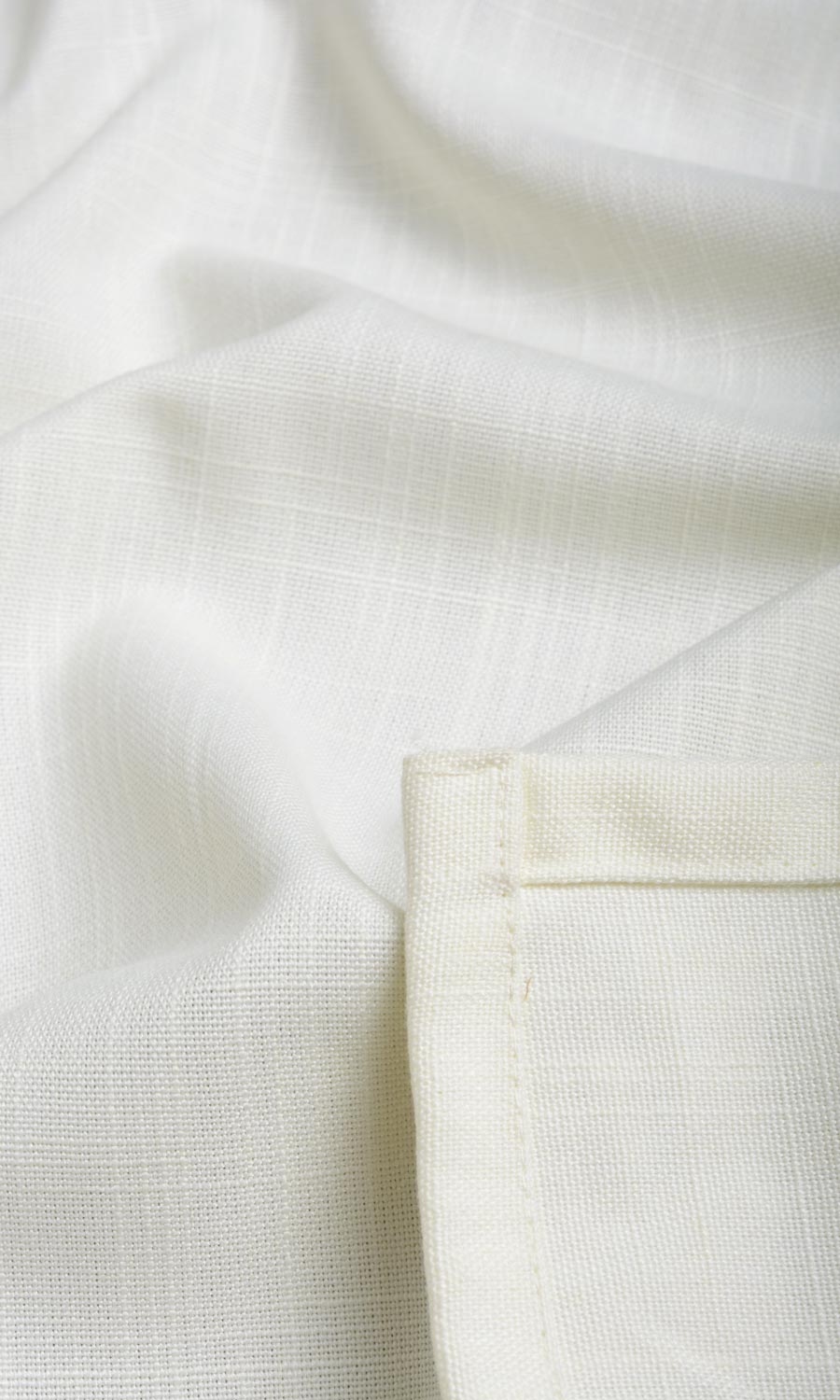 Plain Linen Texture Any Size Style Curtains (White)
