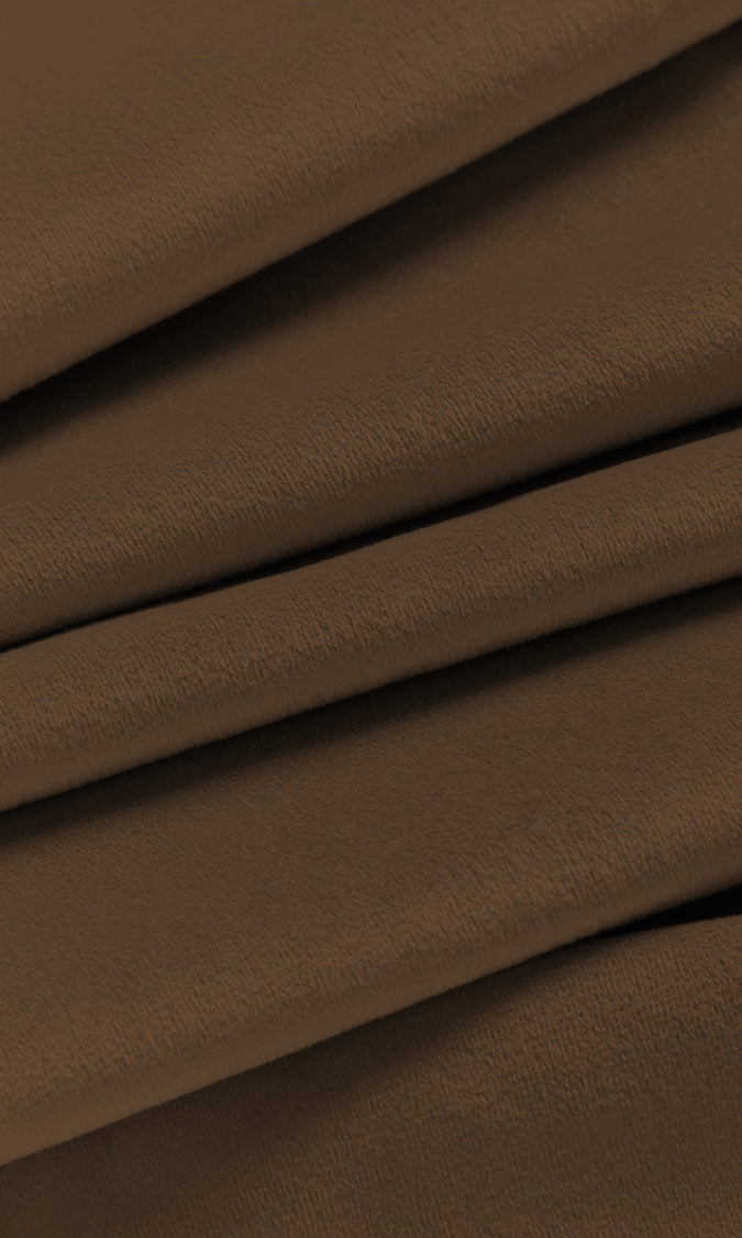 Velvet Window Curtains (Earth Brown)