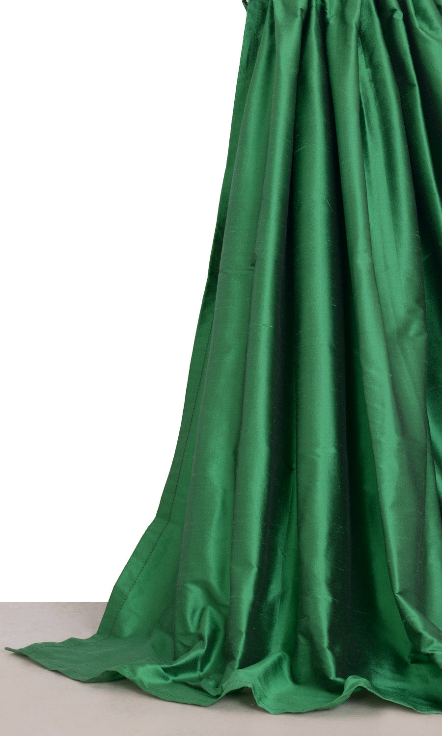 Shantung Silk Drapes for Living, Bedroom, Kitchen, Bathroom (Emerald Green)