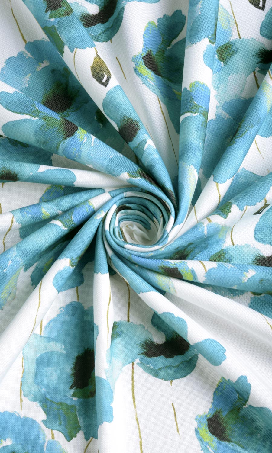 Water Lilies Floral Any Size Style Curtains (Blue)