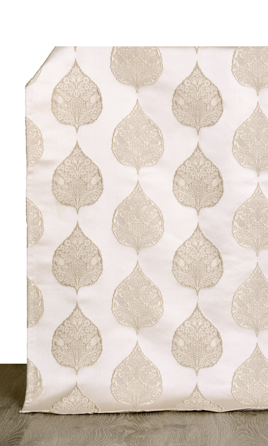 Ogee Patterned Window Curtains for Living, Bedroom, Kitchen, Bathroom (Ivory/ Beige)