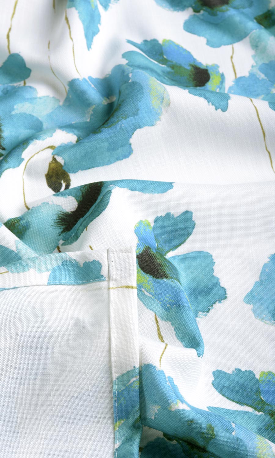 Water Lilies Floral Custom Curtains (Blue)