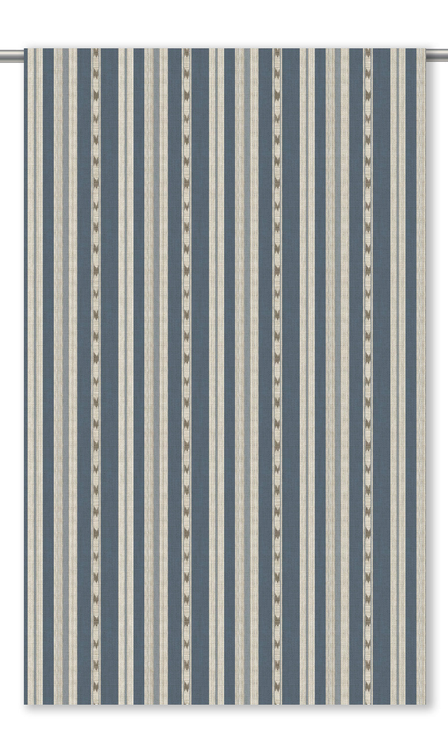Striped Window Curtains for Living, Bedroom, Kitchen, Bathroom (Taupe/ Prussian Blue)