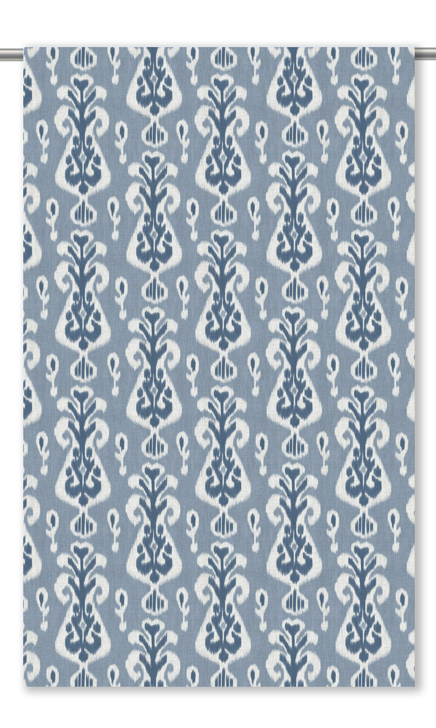 Ikat Floral Drapery (Cornflower Blue/ Navy)