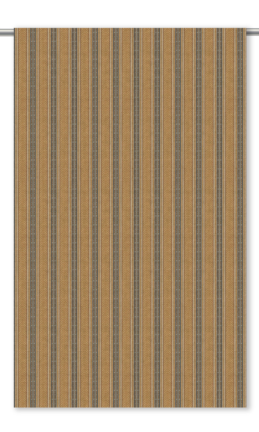 Tribal Striped Velvet Drapery (Honey Yellow/ Dark Gray)