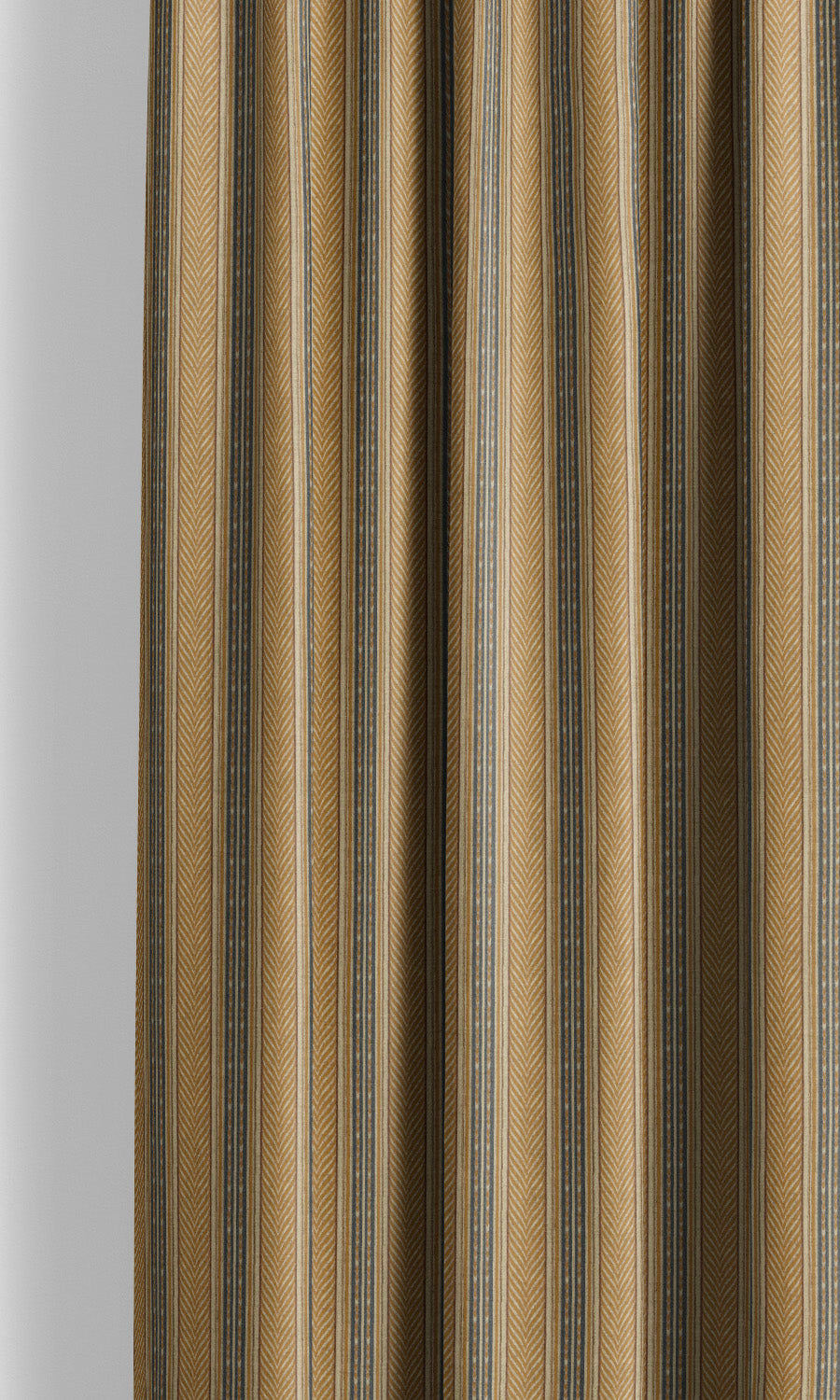 Tribal Striped Velvet Drapery for Living, Bedroom, Kitchen, Bathroom (Honey Yellow/ Dark Gray)