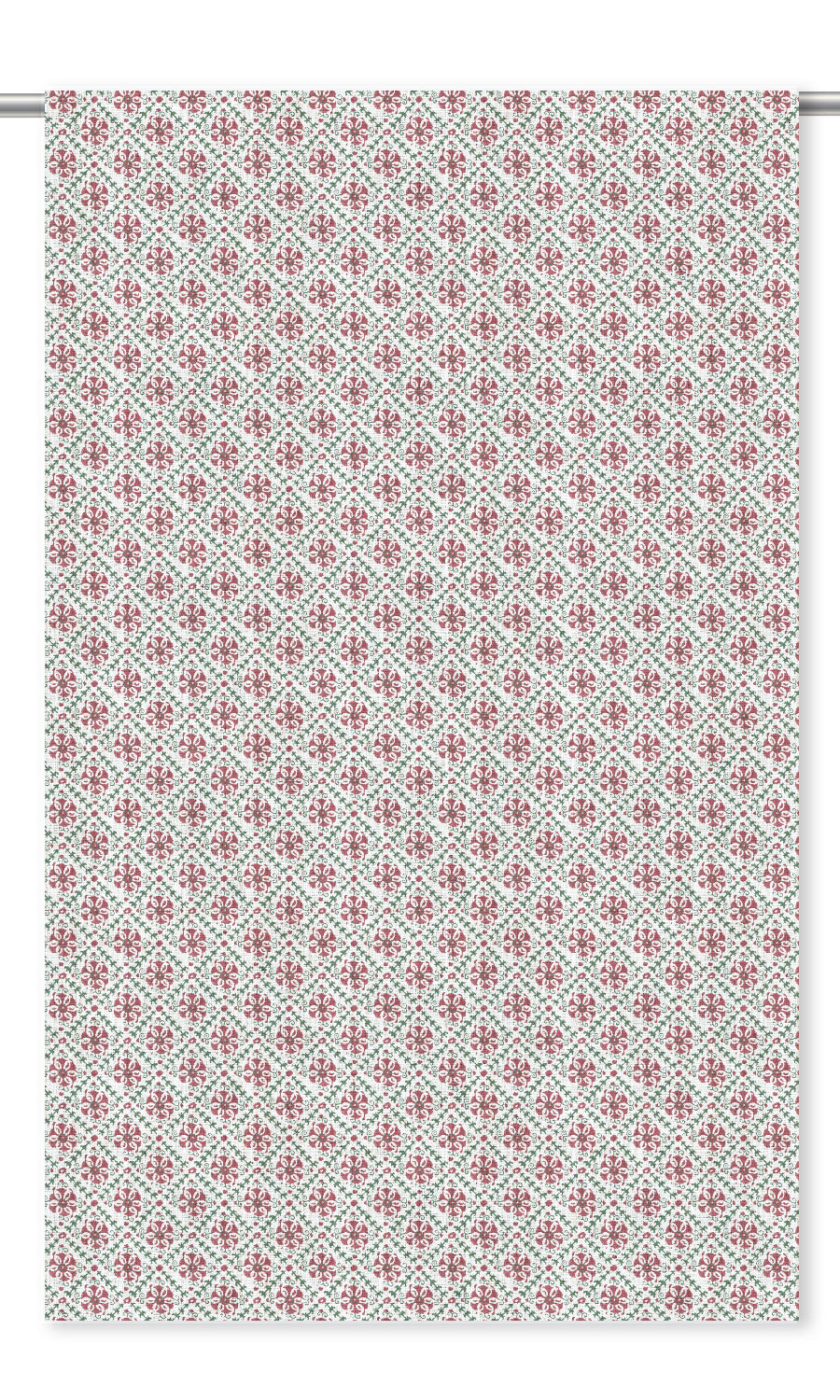 Floral Lattice Print Roman Shades (Red/ Pink/ White) for Living, Bedroom, Kitchen, Bathroom