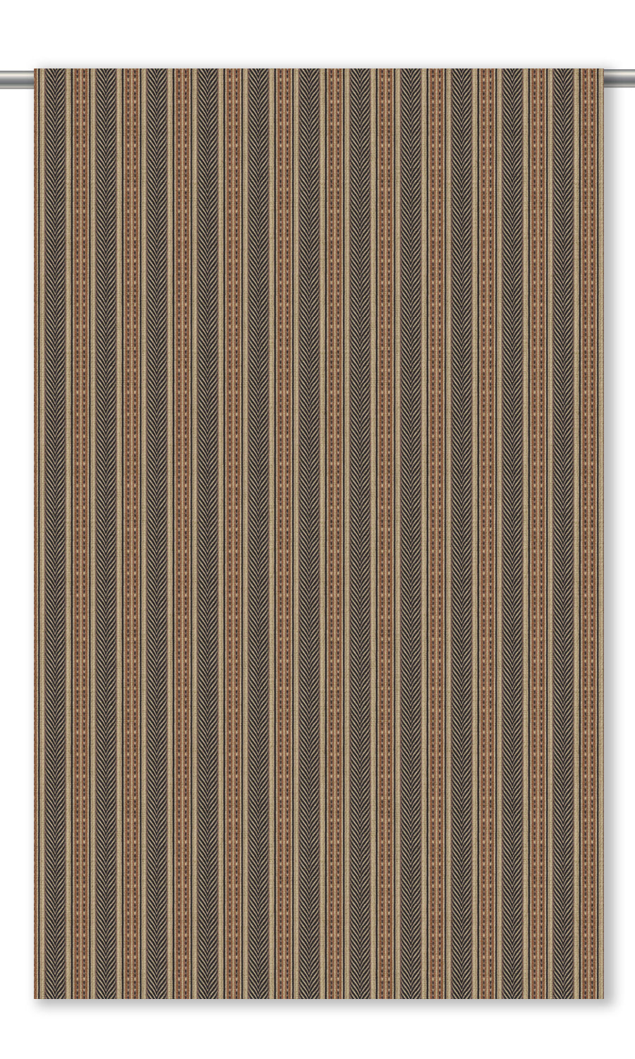 Tribal Striped Velvet Roman Shades (Brown/ Black/ Beige)