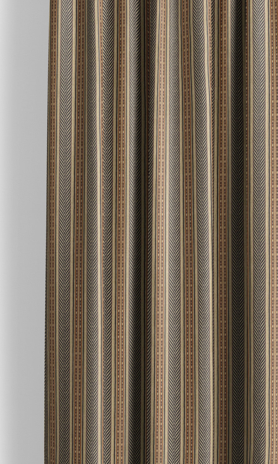 Tribal Striped Velvet Window Curtains for Living, Bedroom, Kitchen, Bathroom (Brown/ Black/ Beige)