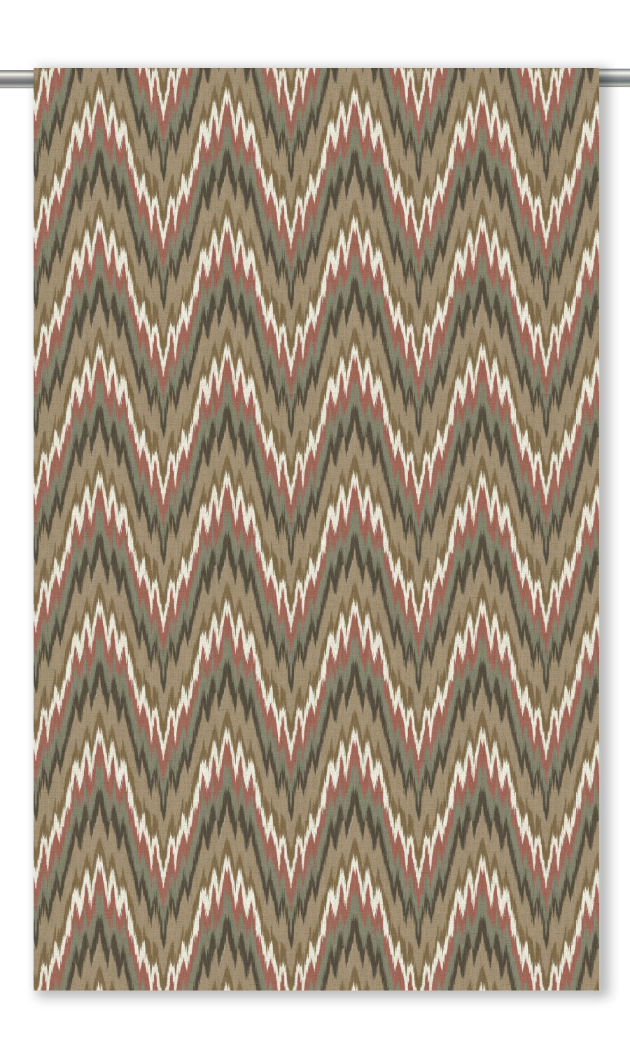 Ikat Chevron Roman Shades (Green-Beige/ Terracotta/ Brown)