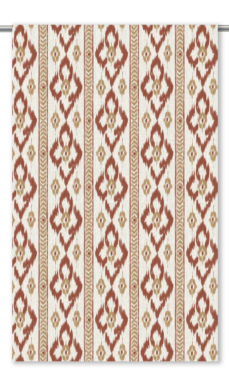Striped Drapery (Terracotta Red/ Tortilla Brown)
