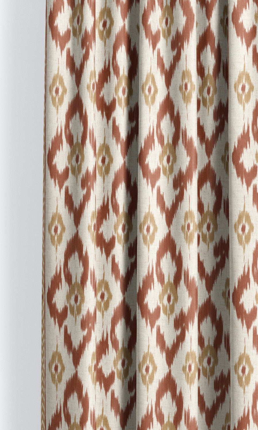 Striped Drapery for Living, Bedroom, Kitchen, Bathroom (Terracotta Red/ Tortilla Brown)