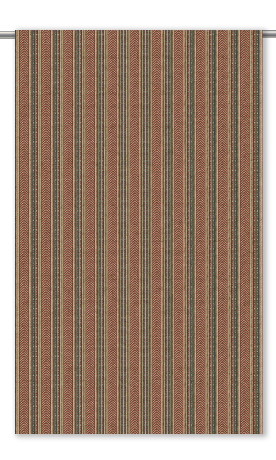 Tribal Striped Velvet Drapery (Red/ Brown/ Beige)