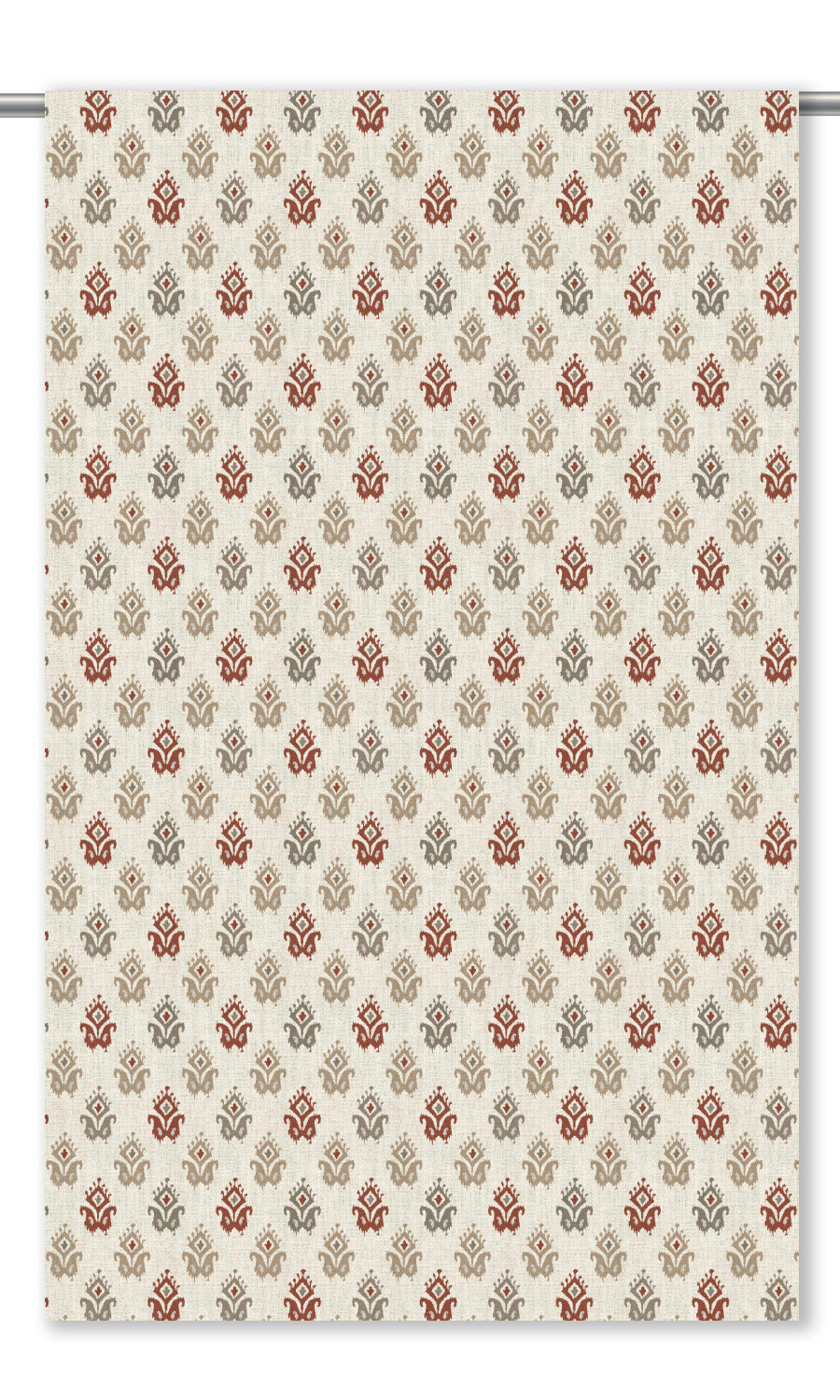Ikat Paisley Block Print Window Blinds (Cream/ Maroon/ Beige) for Living, Bedroom, Kitchen, Bathroom