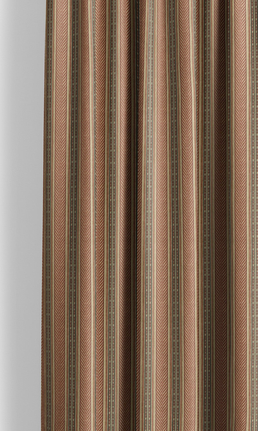 Tribal Striped Velvet Drapery for Living, Bedroom, Kitchen, Bathroom (Red/ Brown/ Beige)
