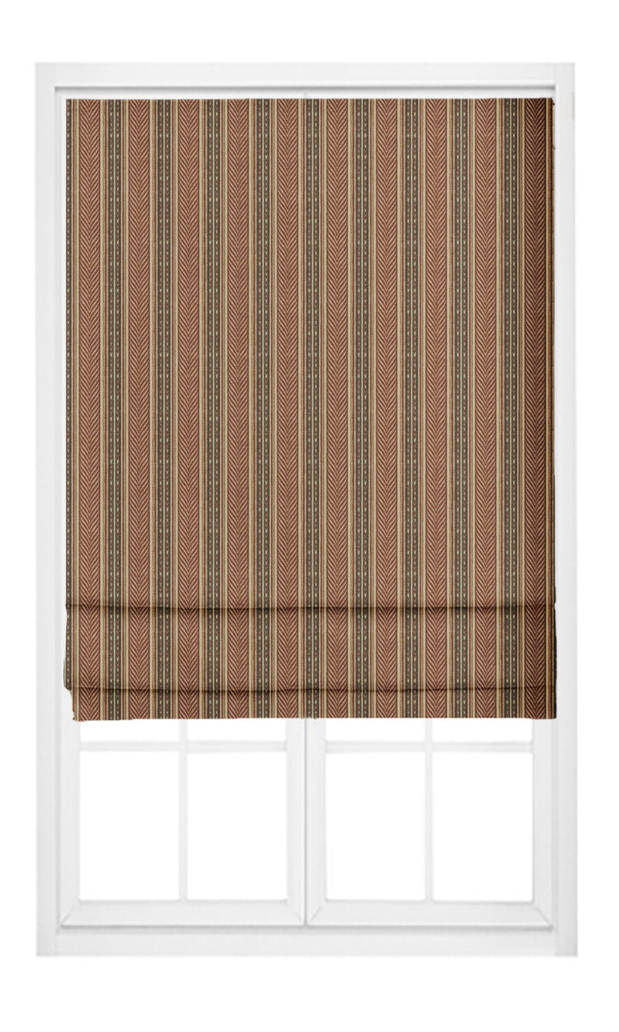 Tribal Striped Velvet Pinch Pleat, Rod Pocket, Eyelet Curtains (Red/ Brown/ Beige)