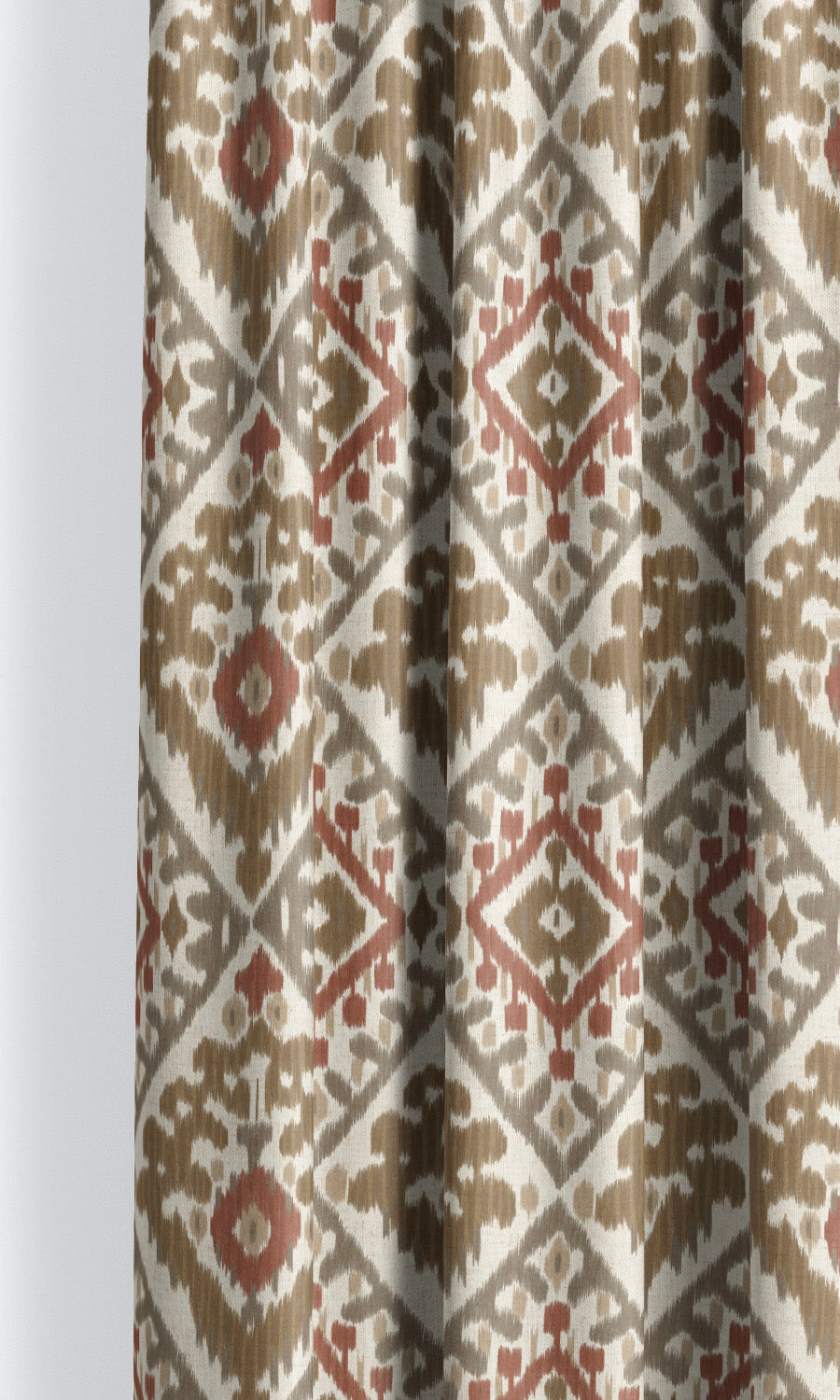 Ikat Argyle Roman Shades (Olive Green/ Rust Red) for Living, Bedroom, Kitchen, Bathroom