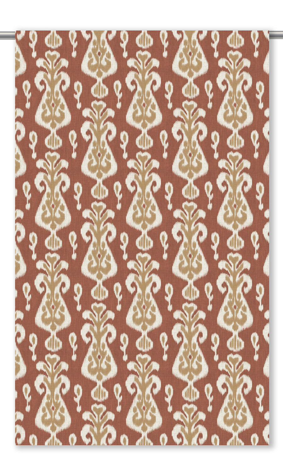 Ikat Floral Roman Blinds (Burnt Orange/ Khakhi Beige)
