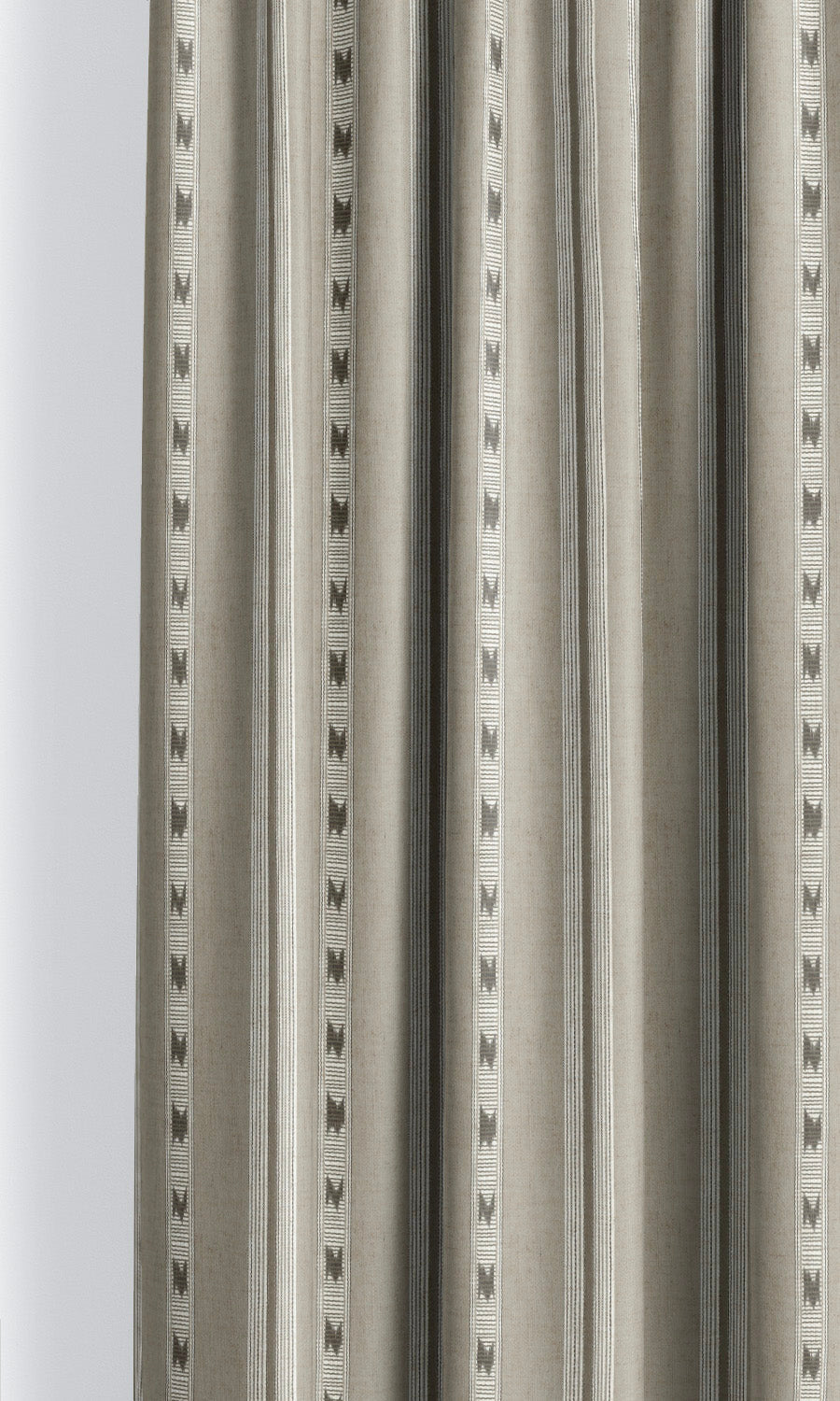Striped Fabric Blinds (Taupe Gray/ Chocolate Brown) Extra Long Short Wide