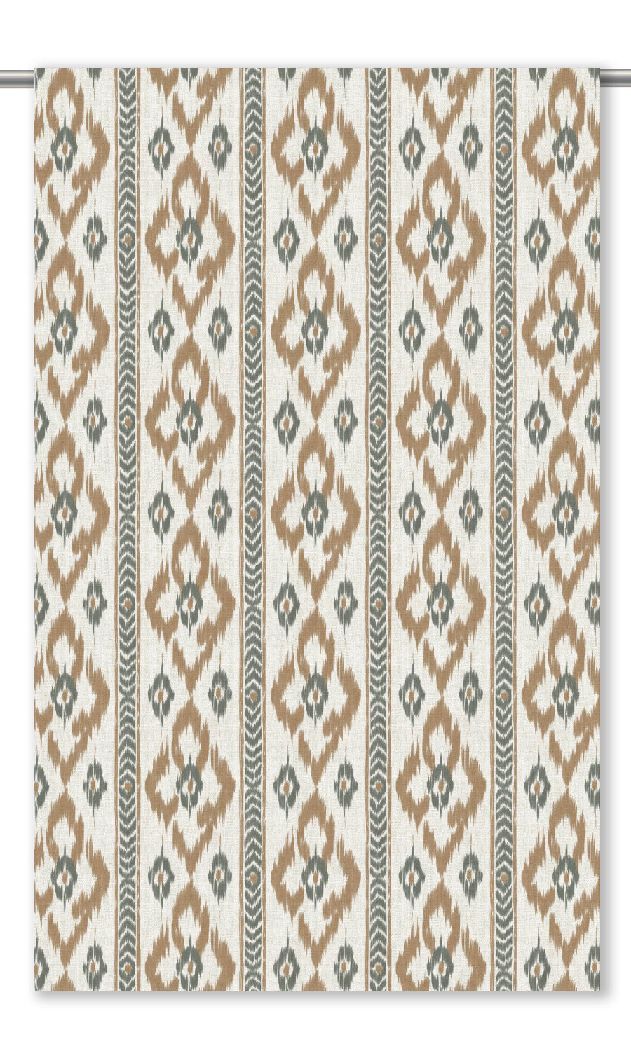Ikat Geometric Window Shades (Peanut Brown/ Gray-Green)