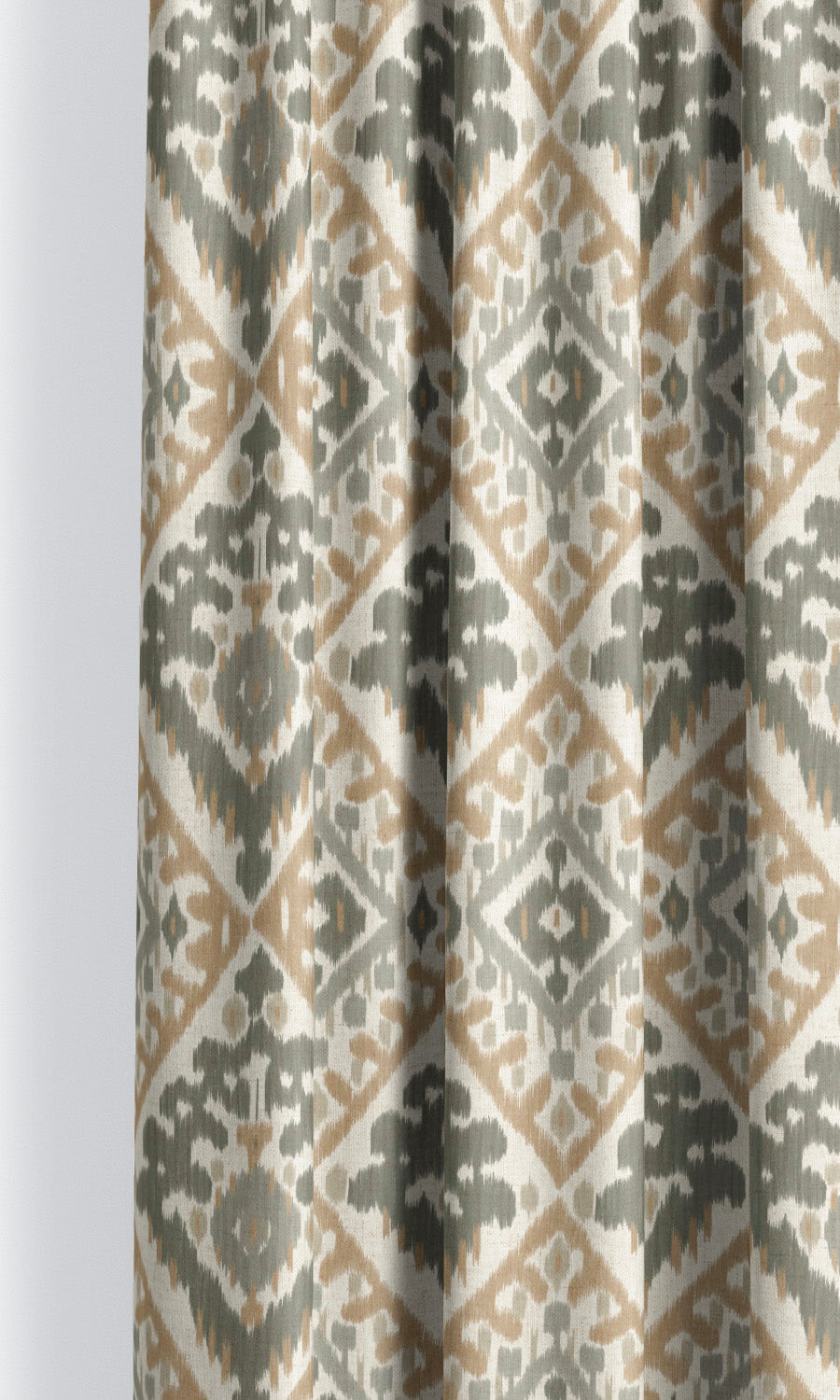 Ikat Argyle Shades (Moss Green/ Peach Brown) for Living, Bedroom, Kitchen, Bathroom