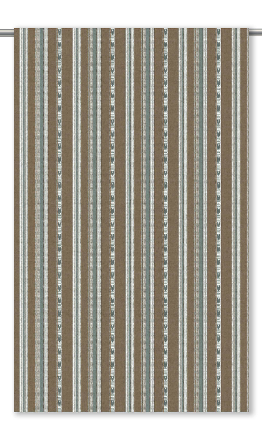 Striped Window Curtains for Living, Bedroom, Kitchen, Bathroom (Cocoa Brown/ White)