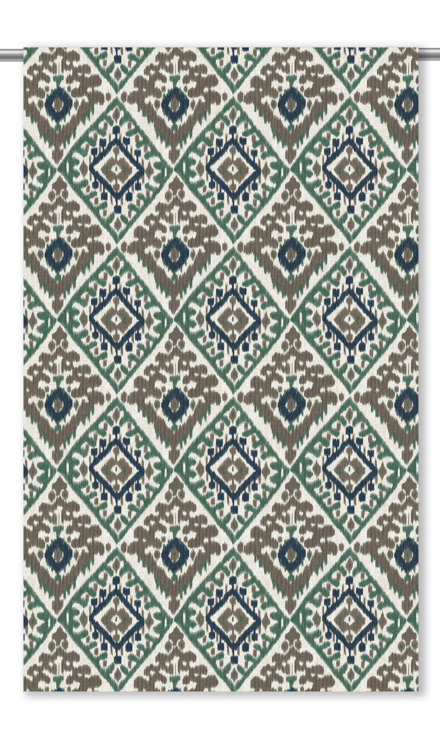 Ikat Argyle Drapes (Forest Green/ Brown/ Navy)