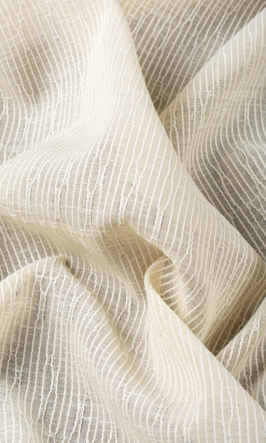 Textured Sheer Pinch Pleat, Rod Pocket, Eyelet Curtains (Ivory-Beige)