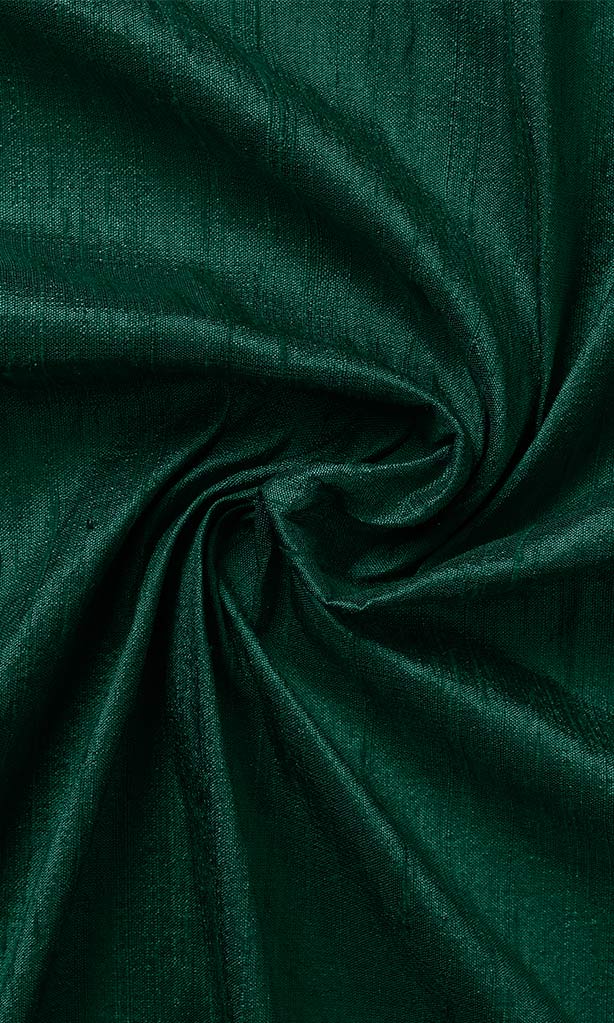 Pure Silk Window Curtains (Hunter Green)