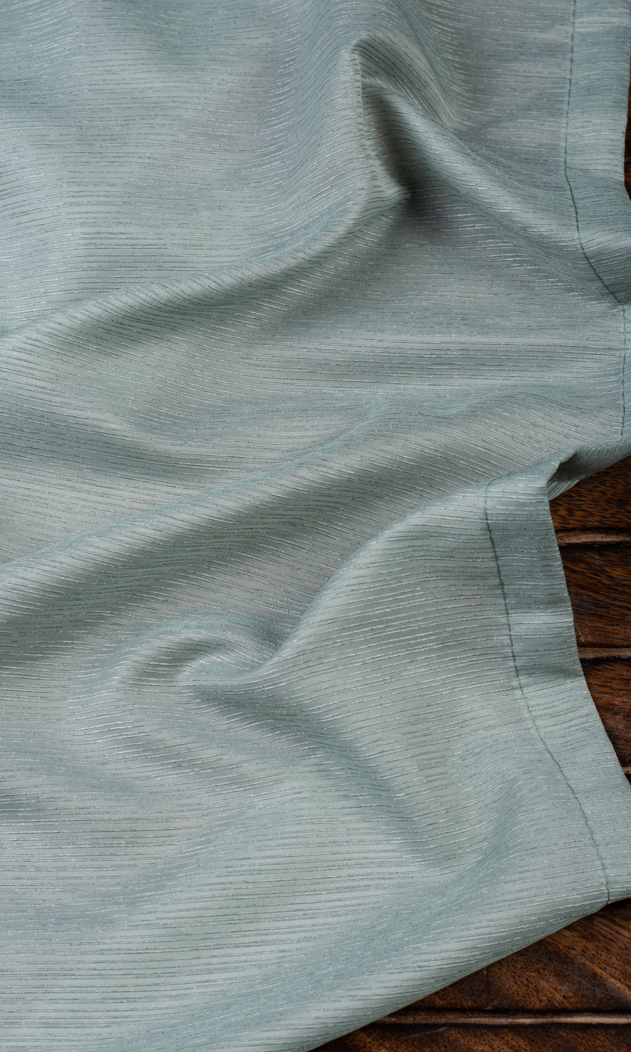Striped Sheer Pinch Pleat, Rod Pocket, Eyelet Curtains (Sea Green)