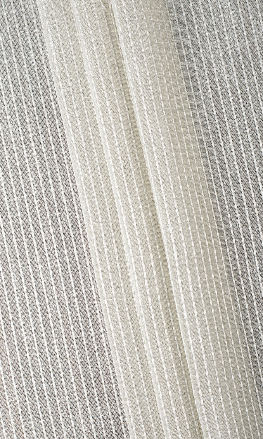 Striped Embroidery Sheer Drapes for Living, Bedroom, Kitchen, Bathroom (Gray)